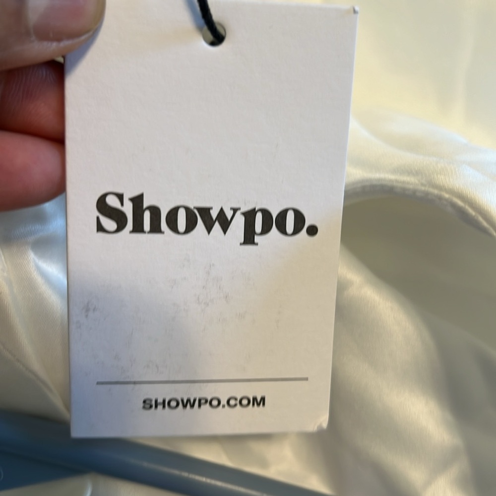 Showpo Yara White Plunge corset front V waist Fit & Flare Mini Dress size 6 NEW - Picture 8 of 16